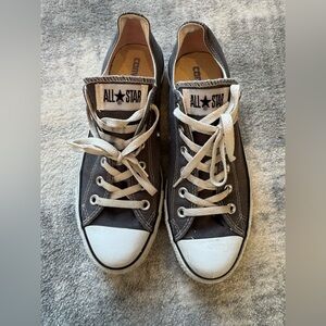 Converse All Star Gray Low-Top Canvas Sneakers- Unisex Women 10, Men 8